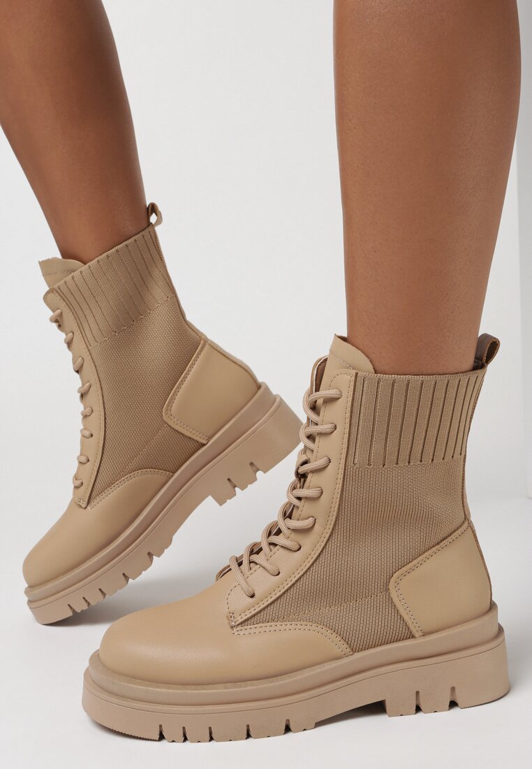 Ciemnobeżowe Botki Nyrie