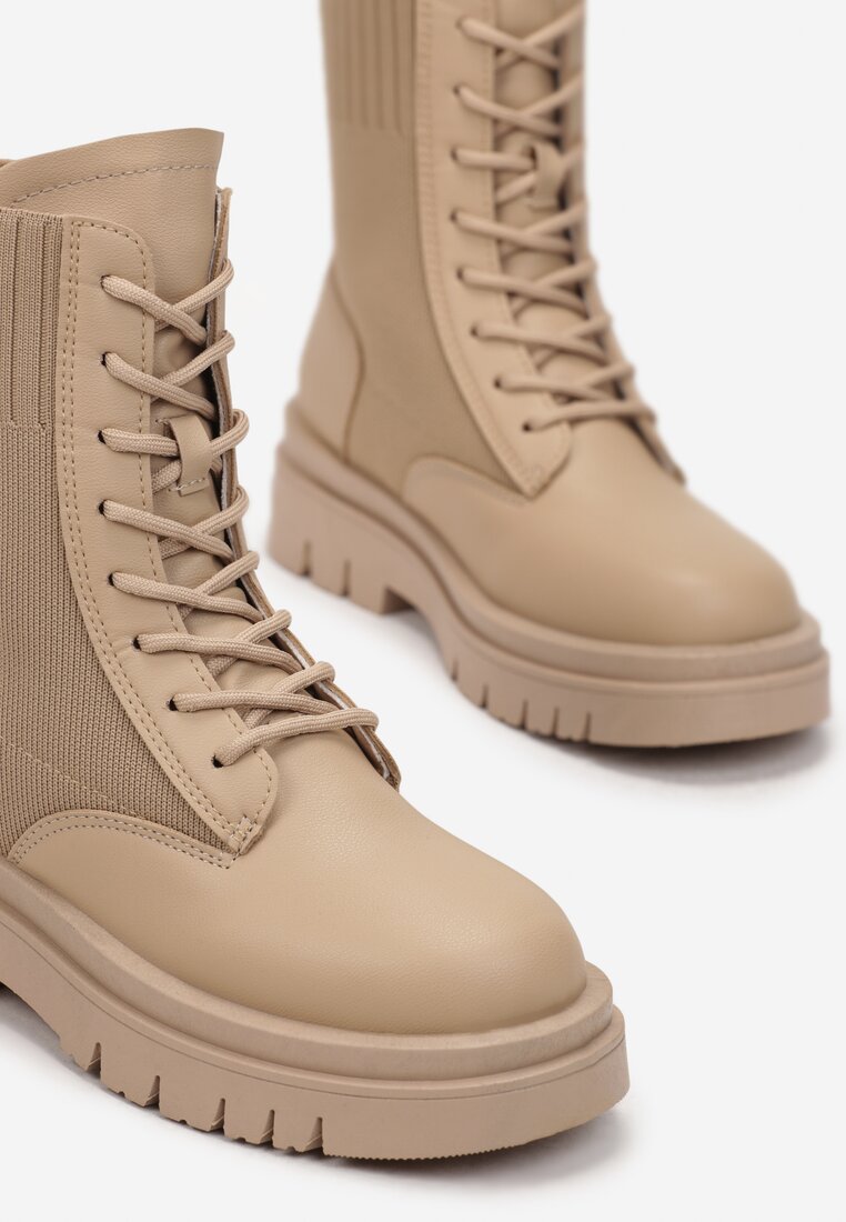 Ciemnobeżowe Botki Nyrie