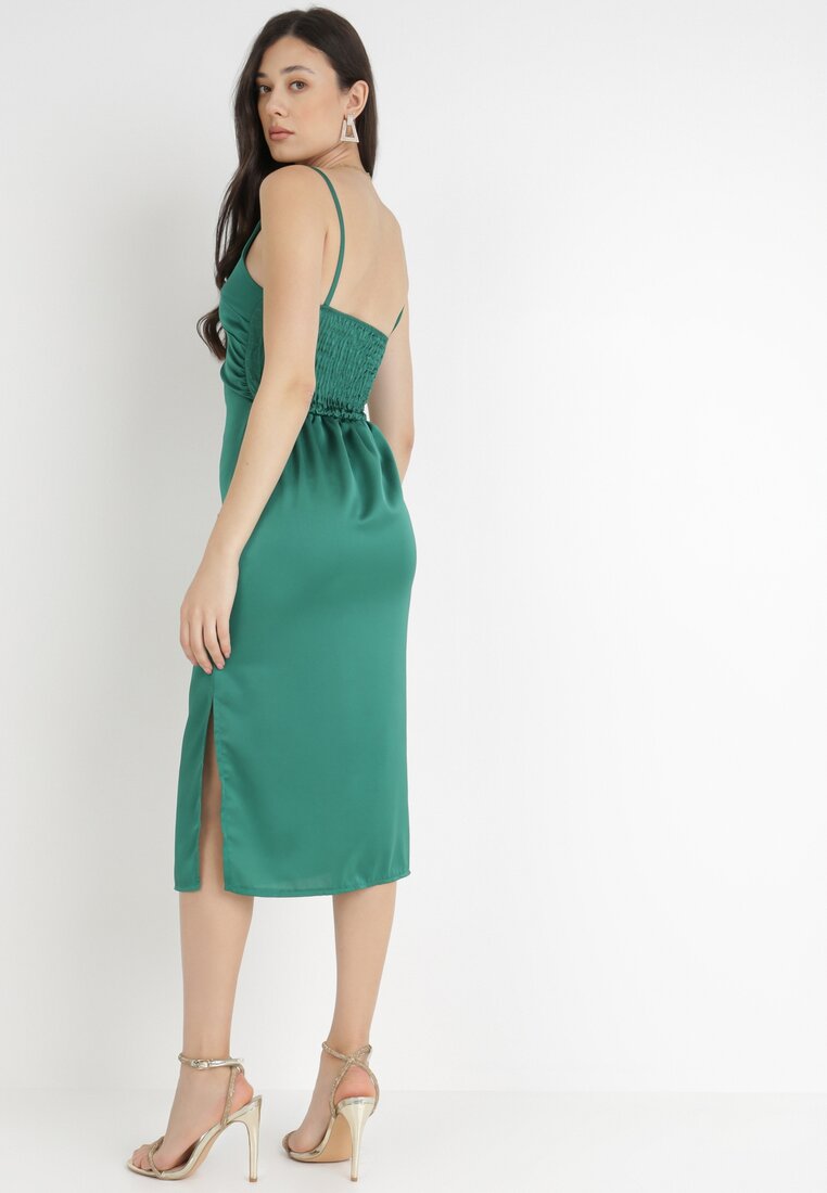 Zielona Sukienka Satynowa Phelassa