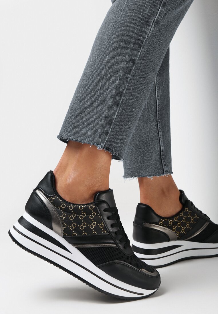 Czarne Sneakersy Aegobe