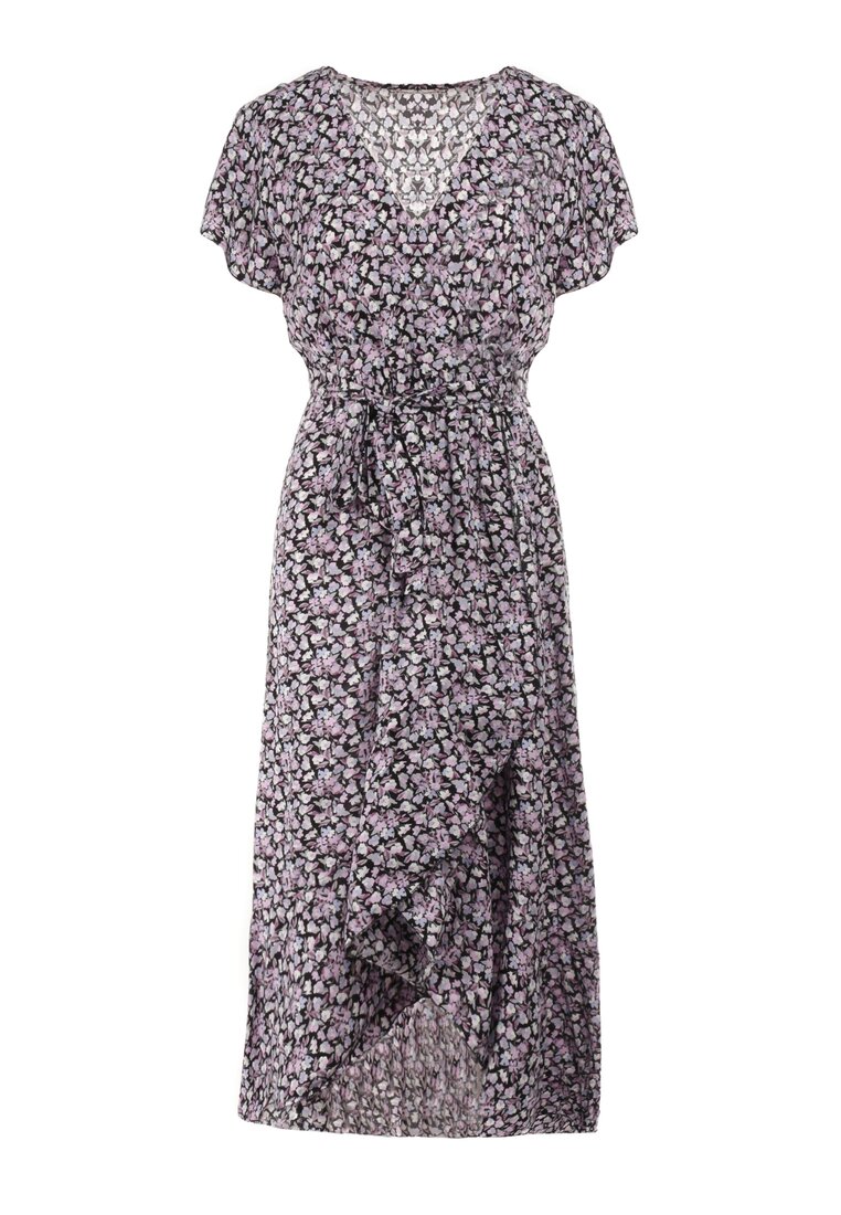 Czarno-Fioletowa Sukienka Naesede