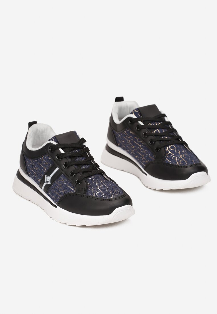 Czarno-Granatowe Sneakersy Kephiope
