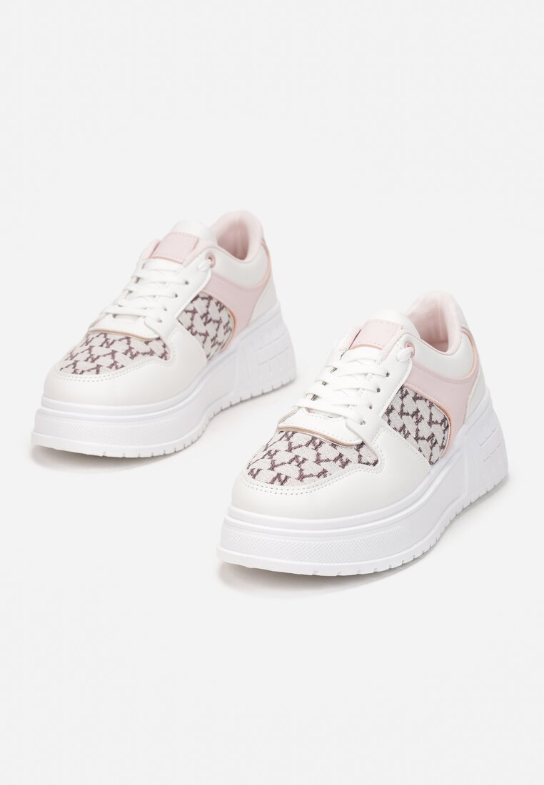 Biało-Różowe Sneakersy Sophaia