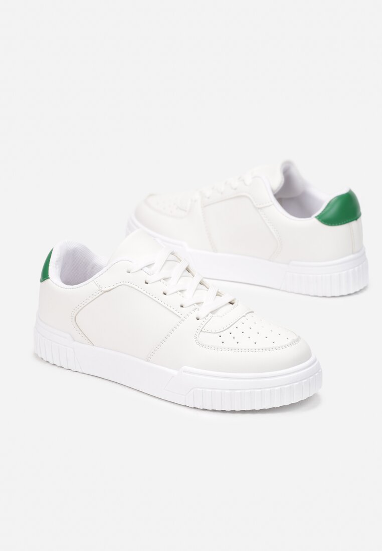 Biało-Zielone Sneakersy Polane