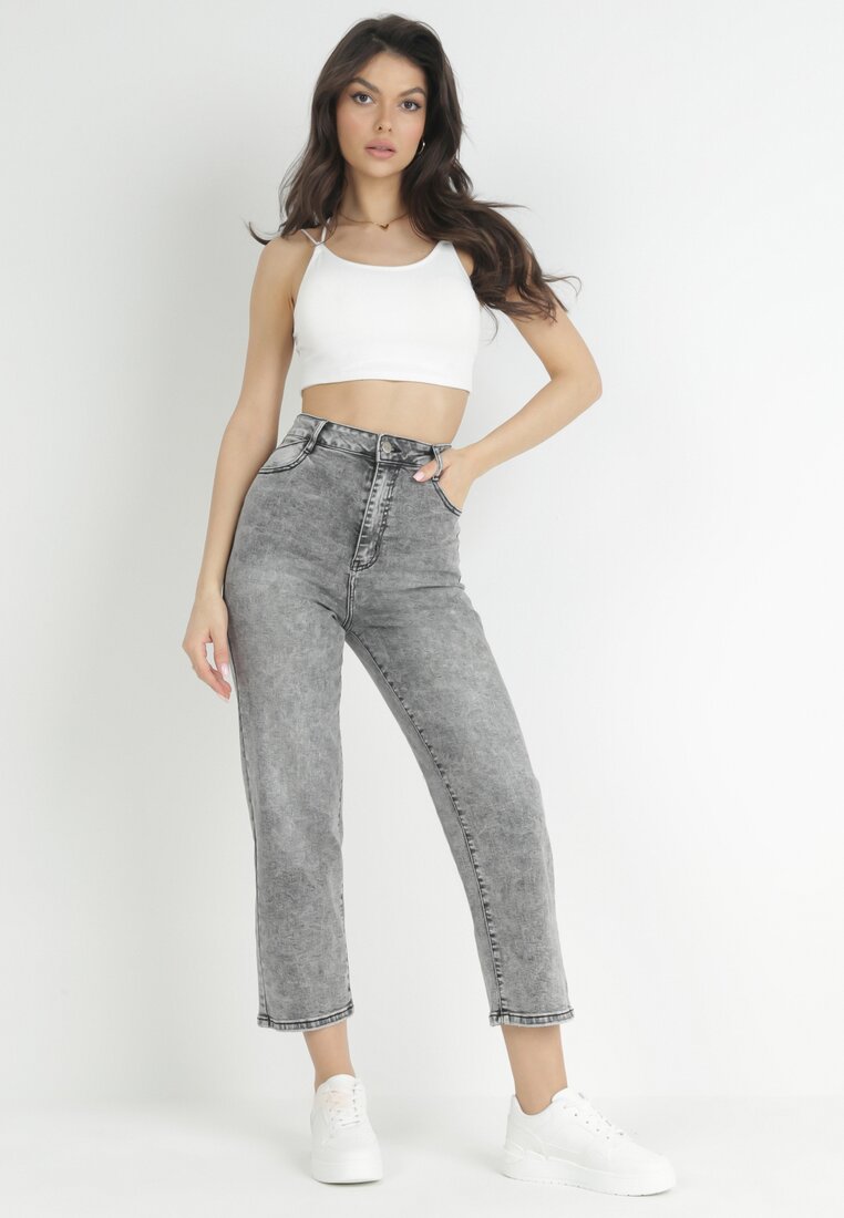Szare Jeansy Slouchy Pireos