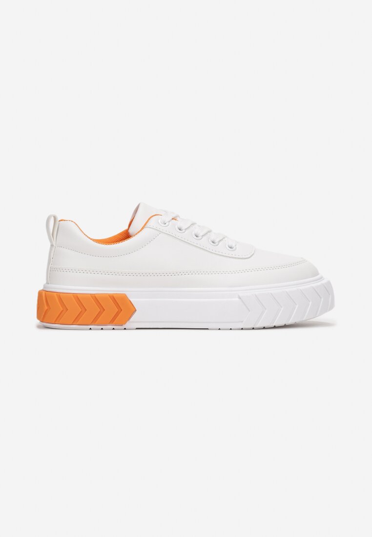 Biało-Pomarańczowe Sneakersy Pyrhanthe
