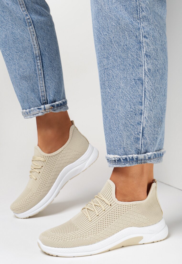 Beżowe Buty Sportowe Danon