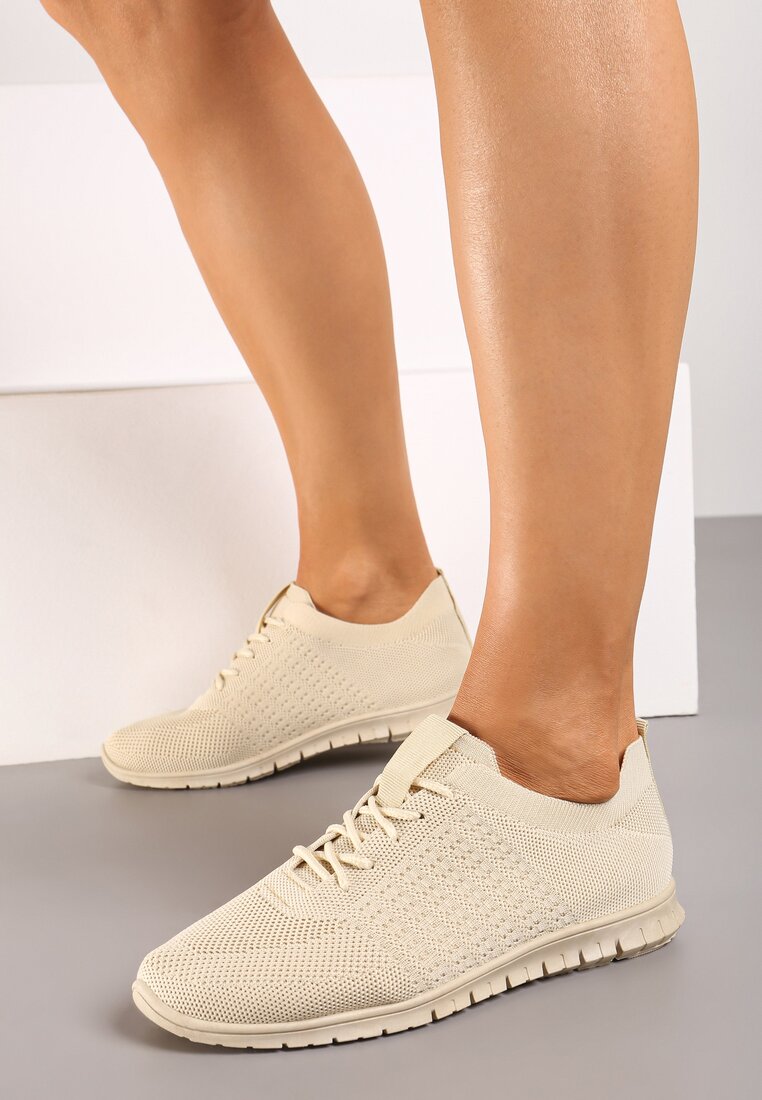 Beżowe Buty Sportowe Palessa