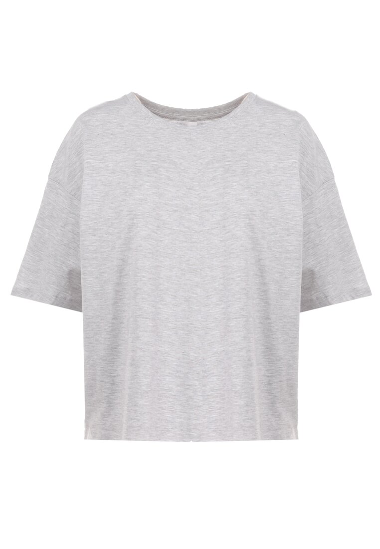 Jasnoszary T-shirt z Bawełny Phoebomeda