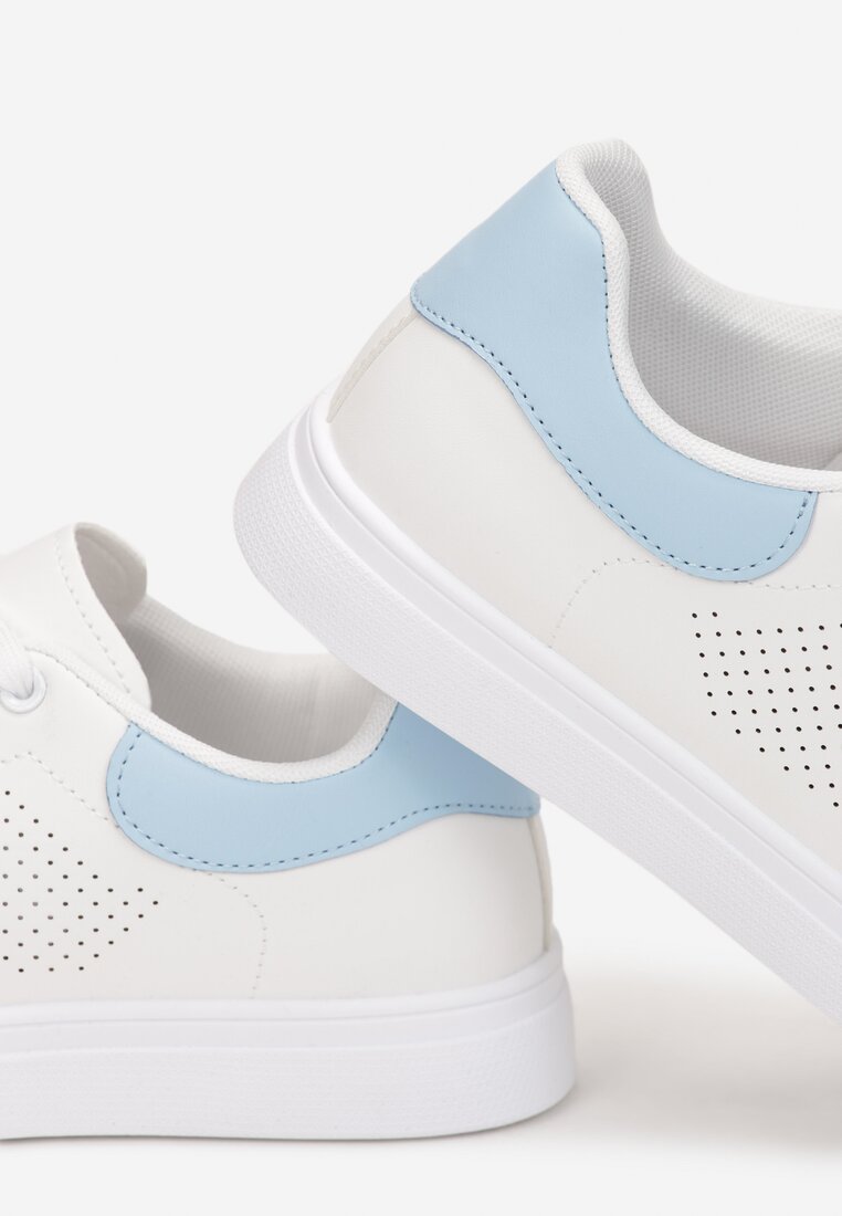 Biało-Niebieskie Sneakersy Basanie