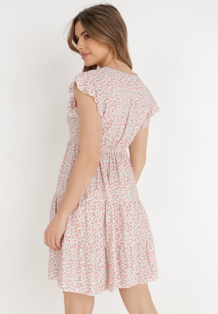 Jasnobeżowa Sukienka z Wiskozy Amarhona