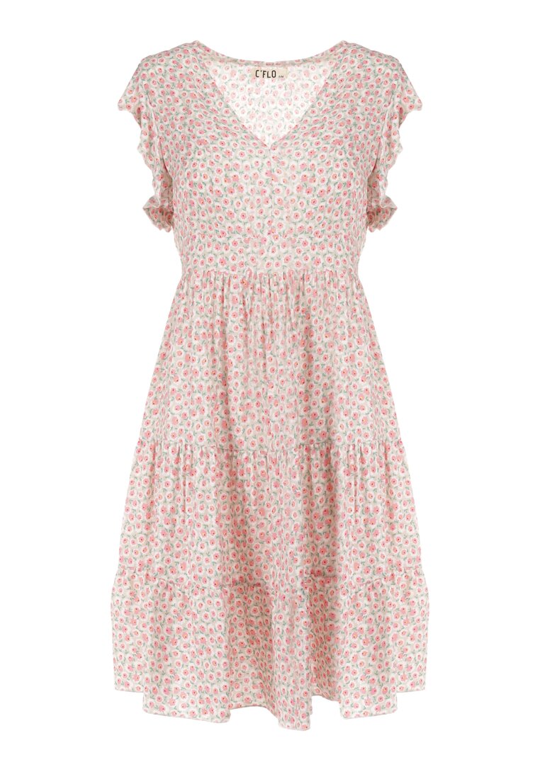 Jasnobeżowa Sukienka z Wiskozy Amarhona