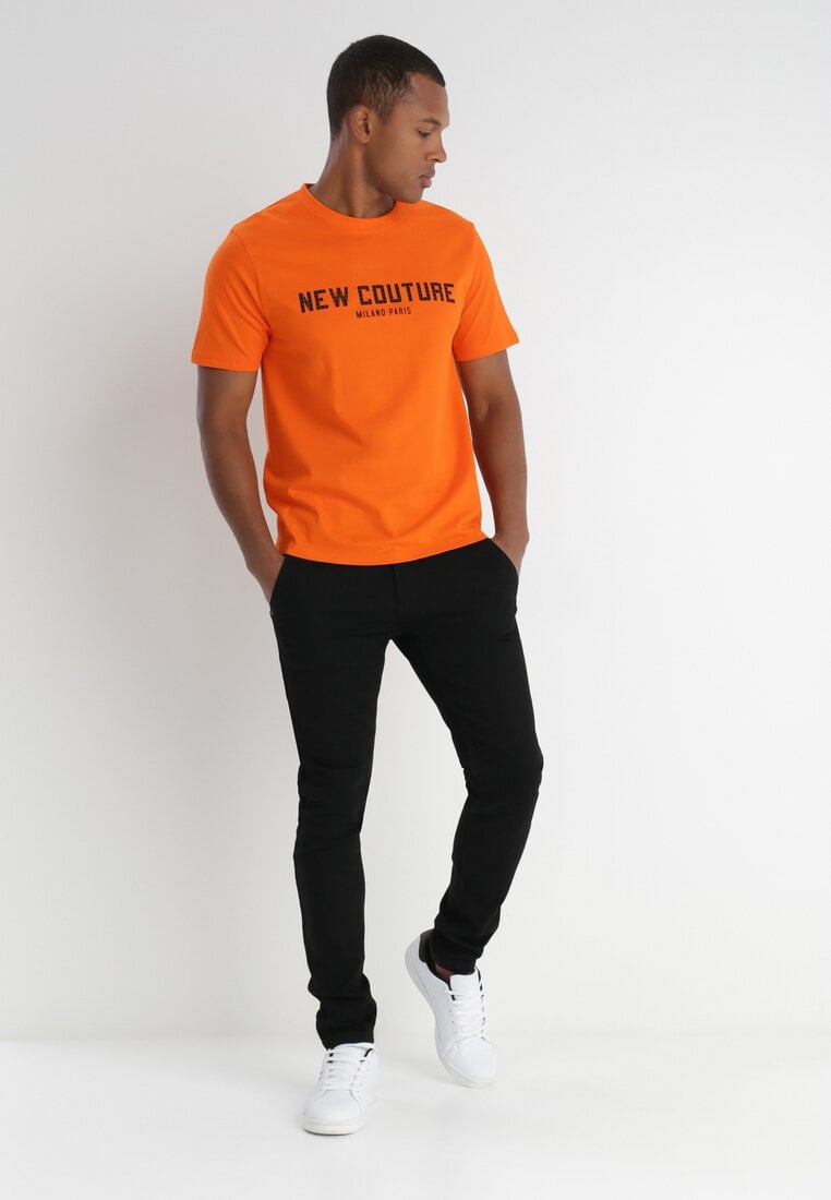 Pomarańczowy T-shirt z Bawełny Phaedronice