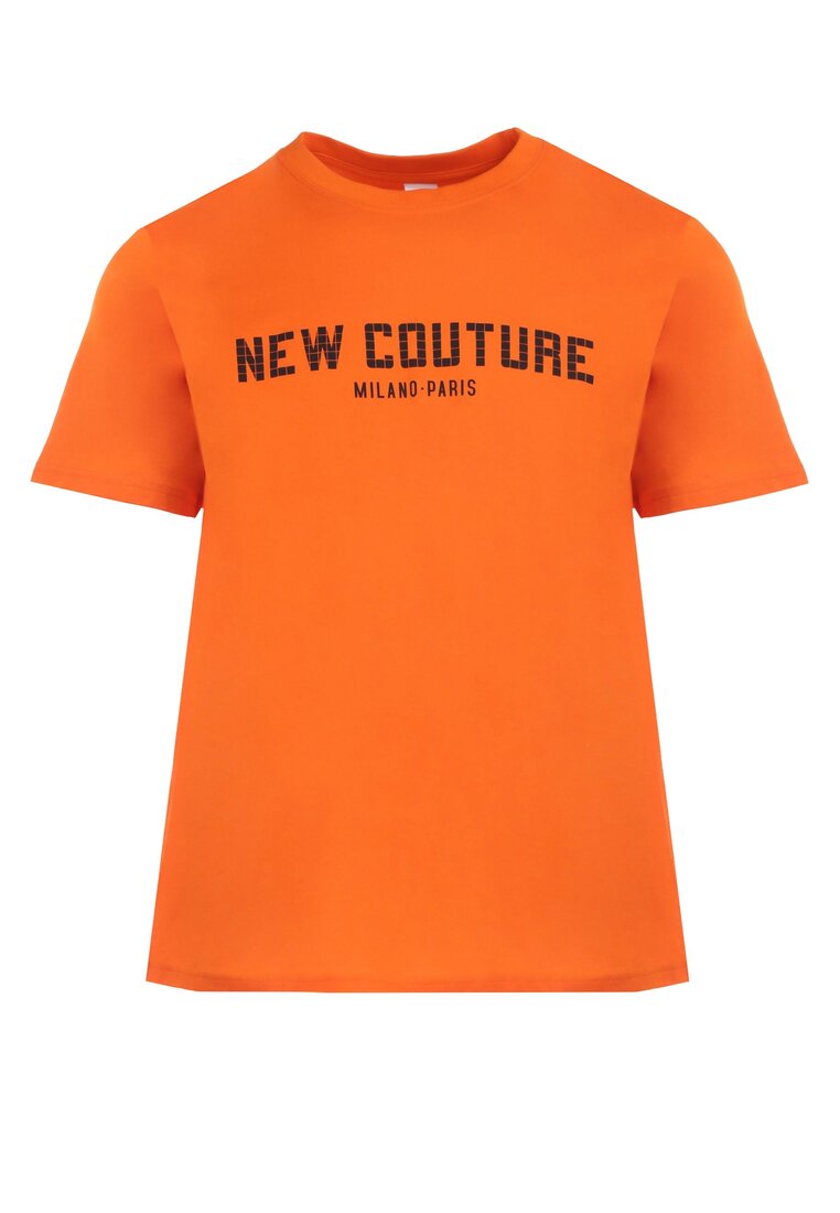 Pomarańczowy T-shirt z Bawełny Phaedronice