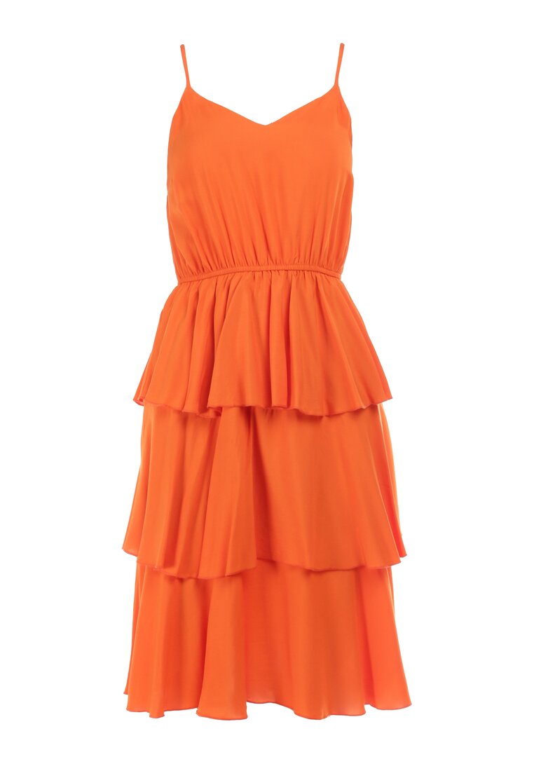 Pomarańczowa Sukienka z Wiskozy Kephassa
