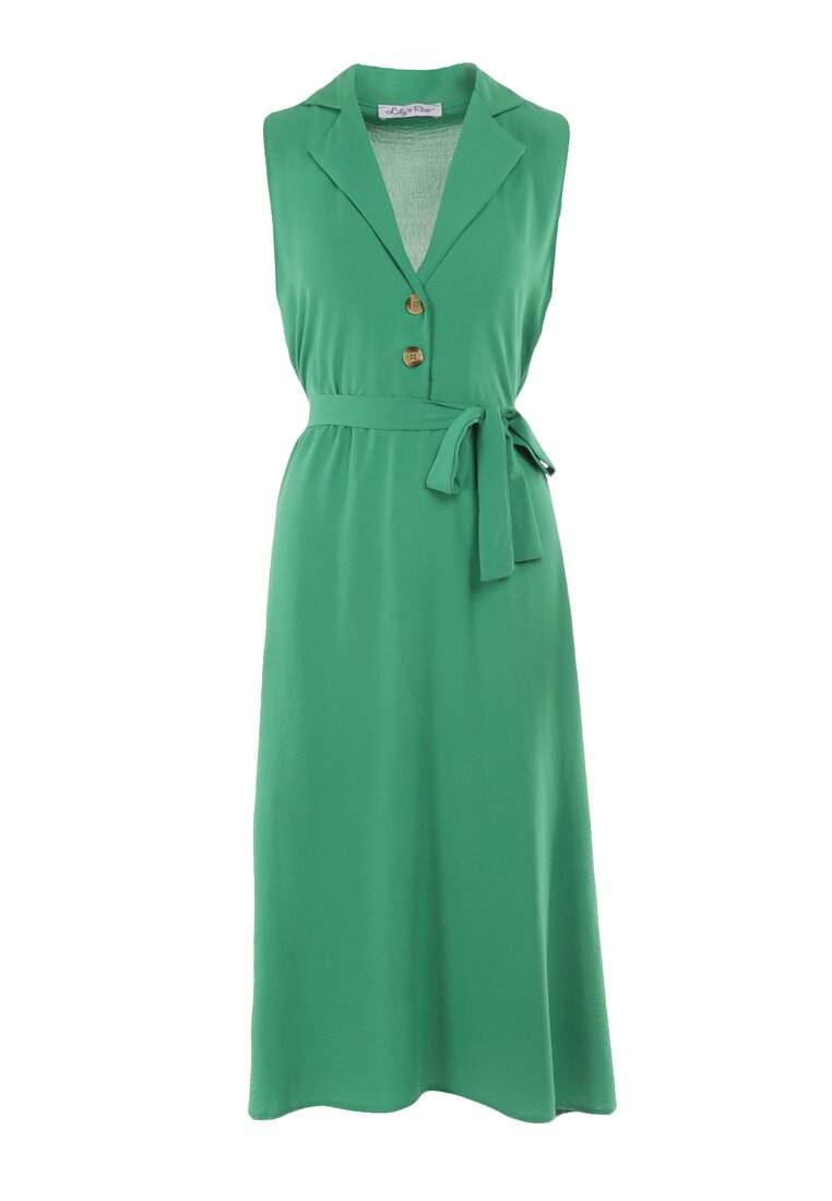 Zielona Sukienka z Paskiem Kydasia