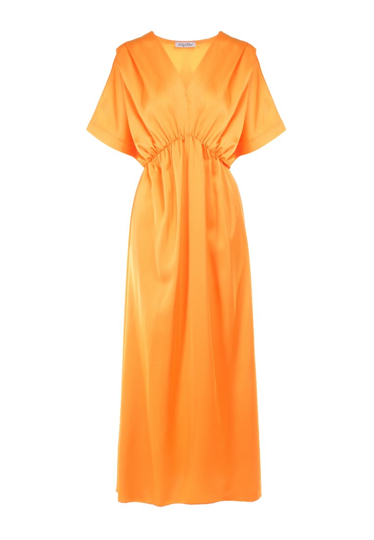 Pomarańczowa Sukienka Satynowa Alemyllis
