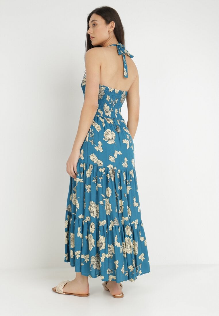 Niebieska Sukienka z Wiskozy Damaleia