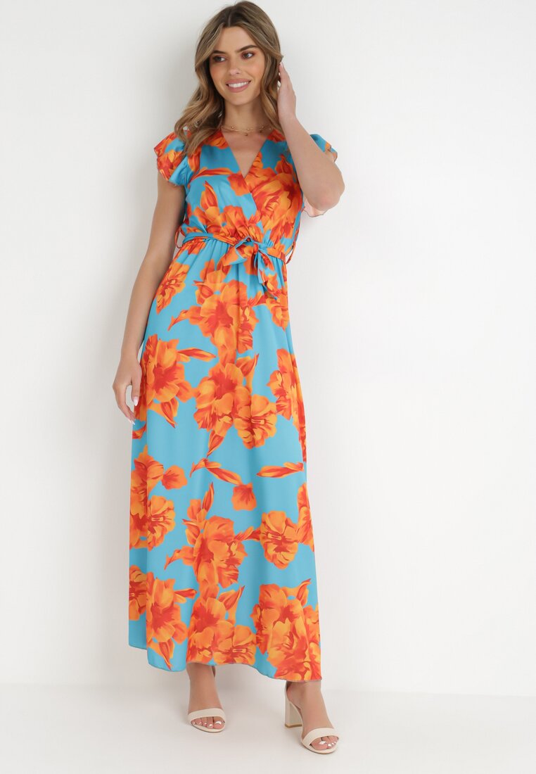 Pomarańczowo-Niebieska Sukienka Cythanassa