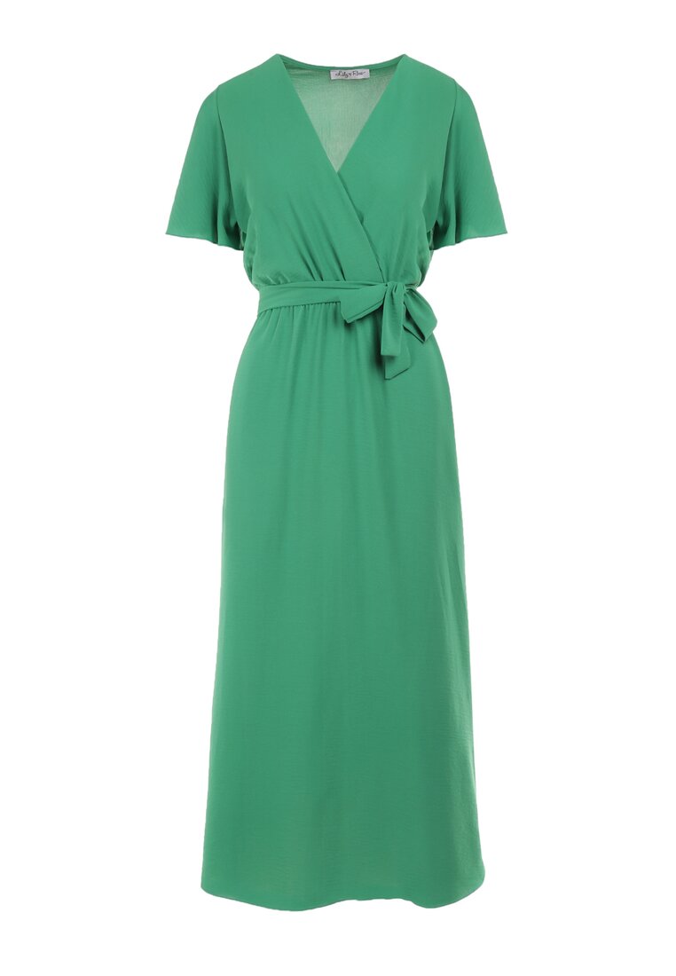 Zielona Sukienka z Paskiem Rheniche