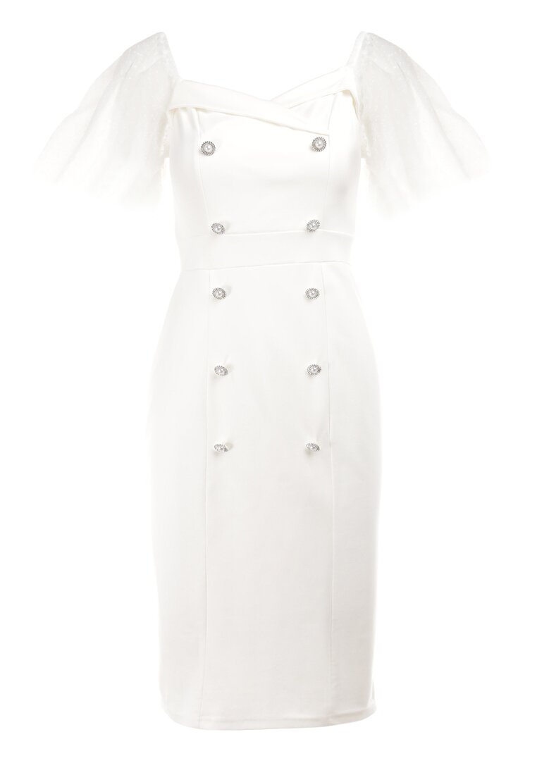 Biała Sukienka z Bawełny Oreina