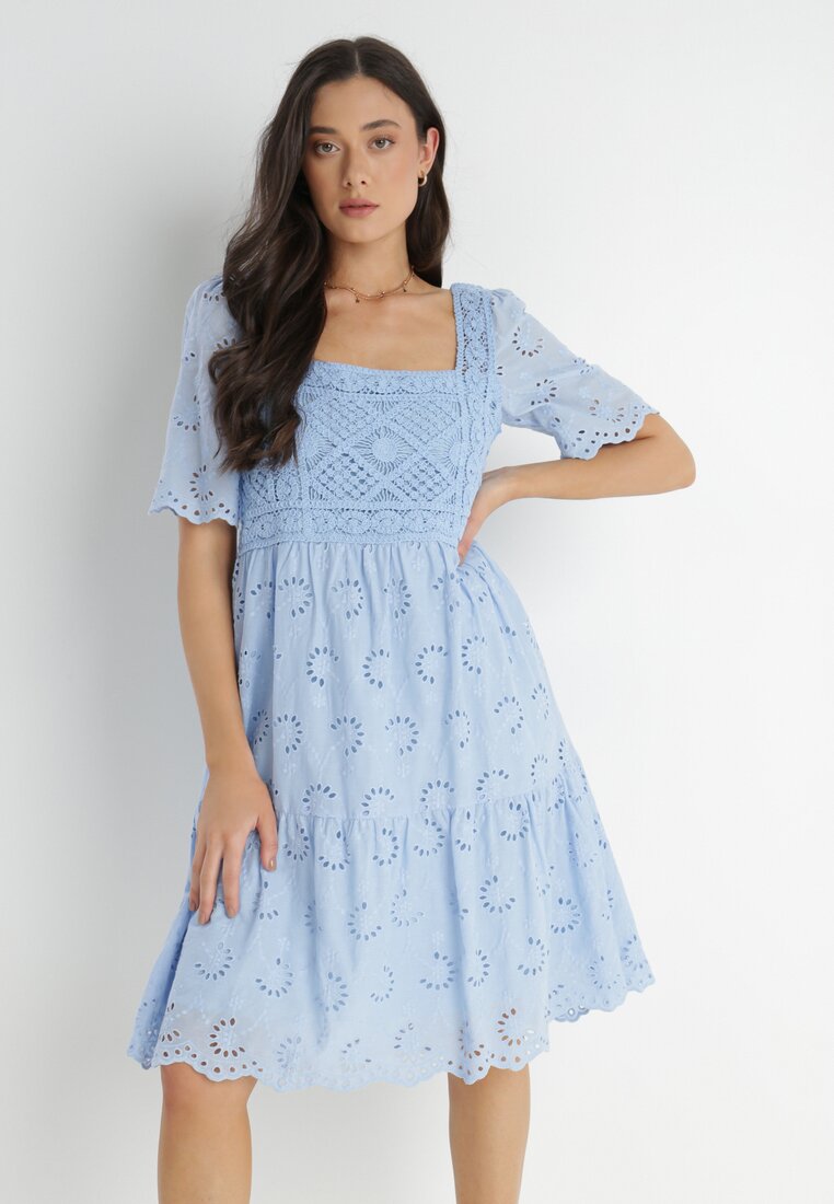 Niebieska Sukienka z Bawełny Ioneope