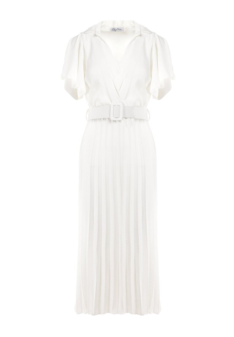 Biała Sukienka z Paskiem Qallissi
