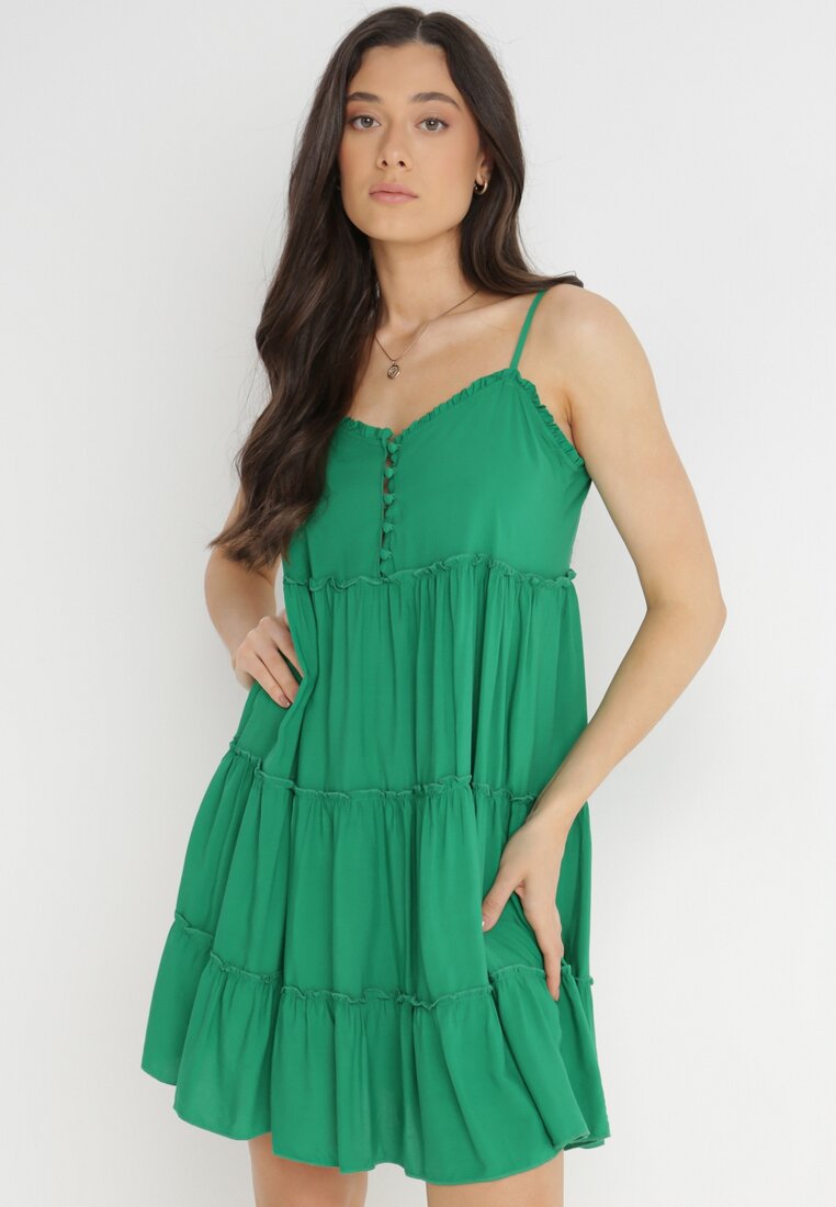 Zielona Sukienka z Wiskozy Nees