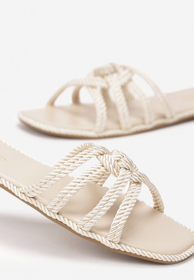 Beżowe Klapki Anastetus