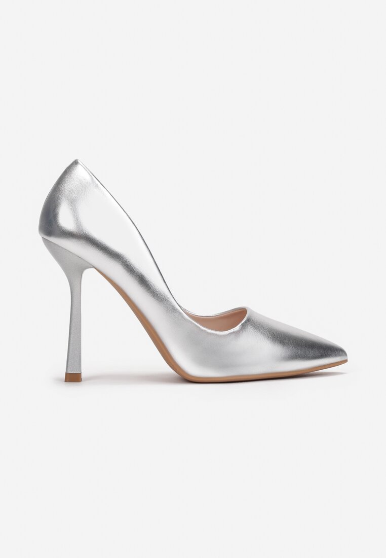 Pantofi stiletto Argintii