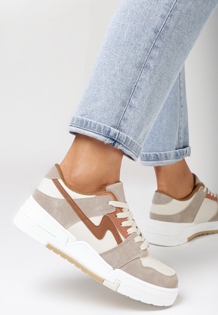 Ciemnobeżowe Sneakersy Maliya