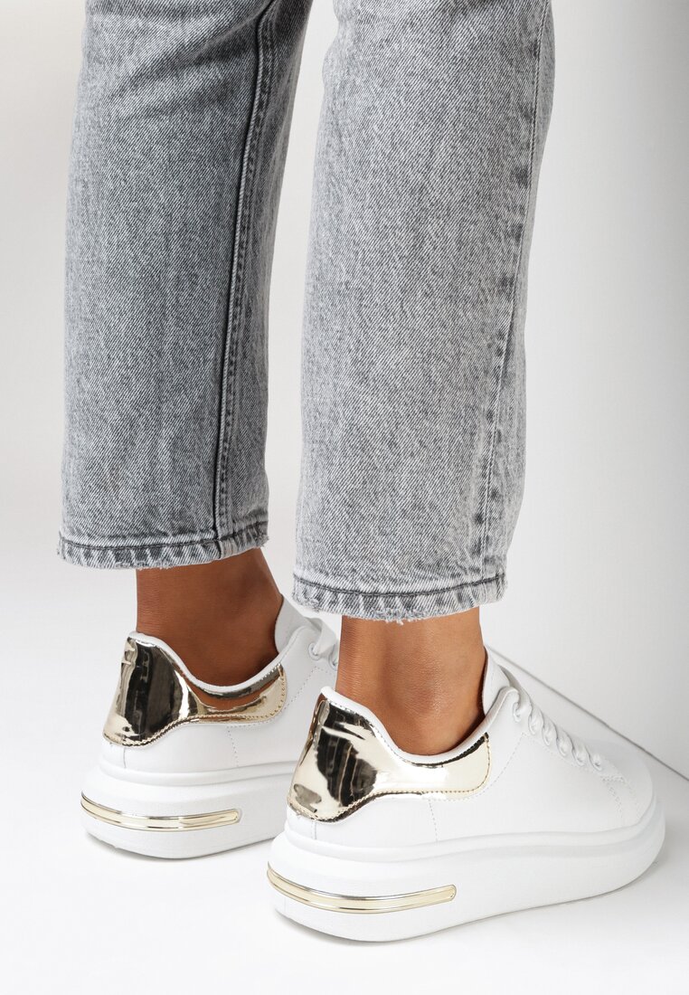 Biało-Złote Sneakersy Alexi