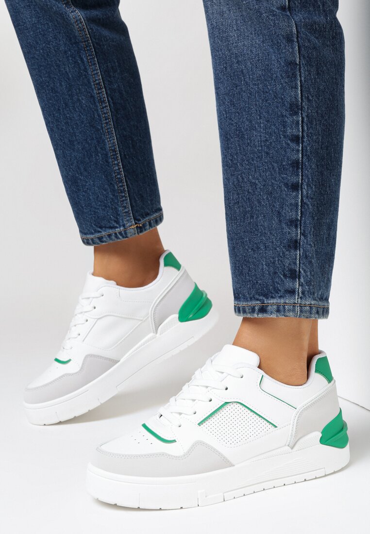 Biało-Zielone Sneakersy Gains