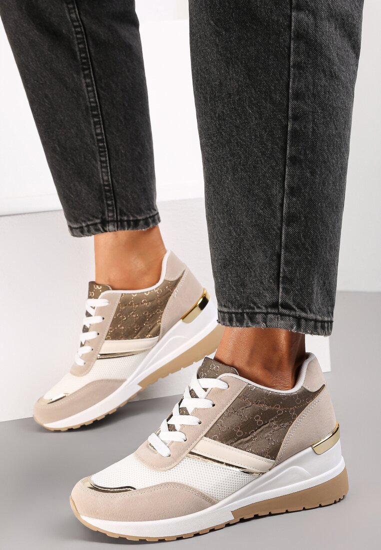 Ciemnobeżowe Sneakersy Galises