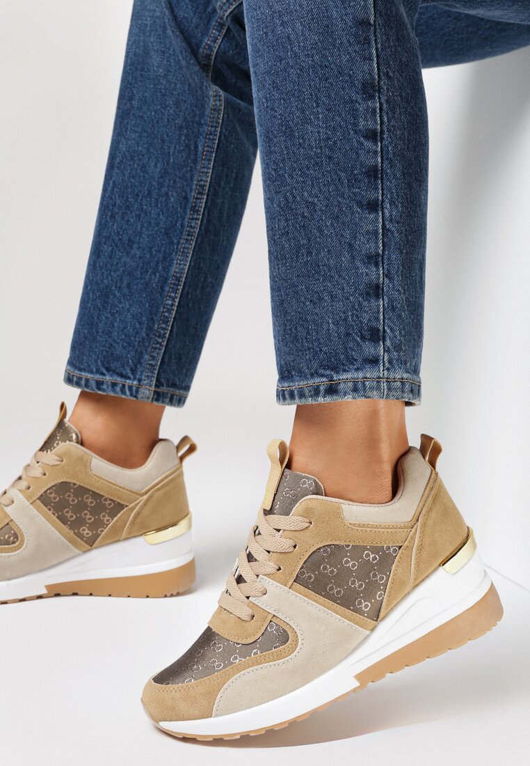 Ciemnobeżowe Sneakersy Tyrysus