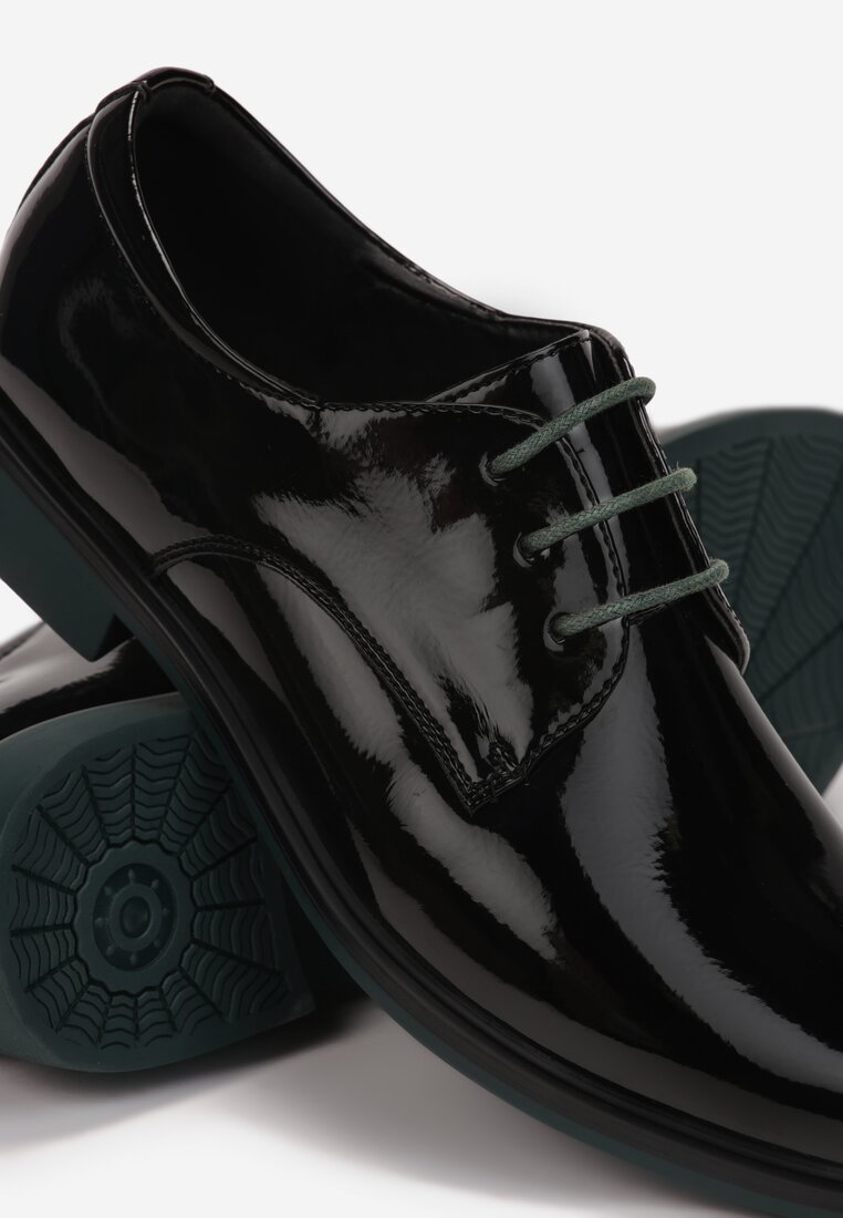 Czarne Półbuty ze Skórzaną Wkładką Pasha