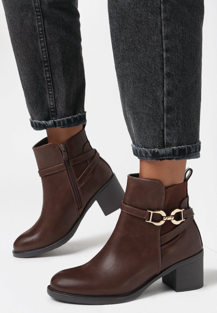 Brązowe Botki Dephitrite