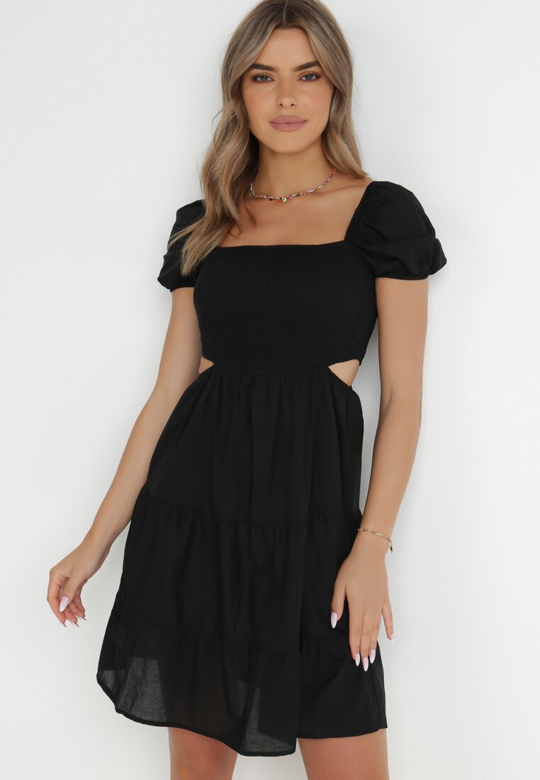 Czarna Sukienka Bawełniana Liloono