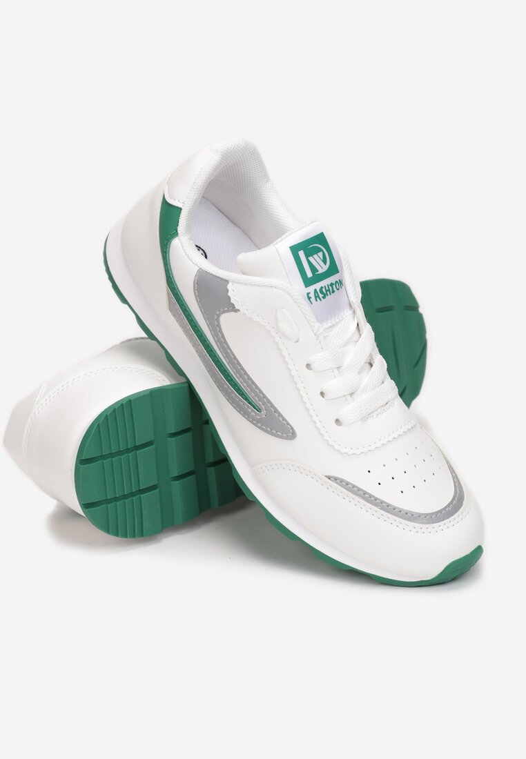 Biało-Zielone Buty Sportowe Chloette