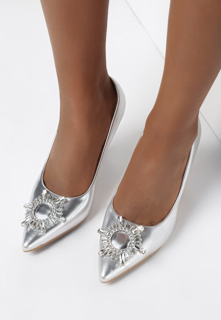 Pantofi stiletto Argintii