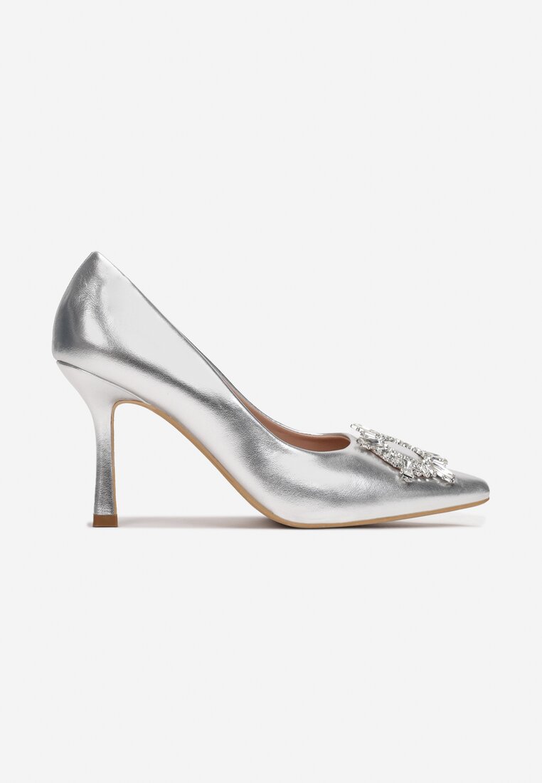 Pantofi stiletto Argintii