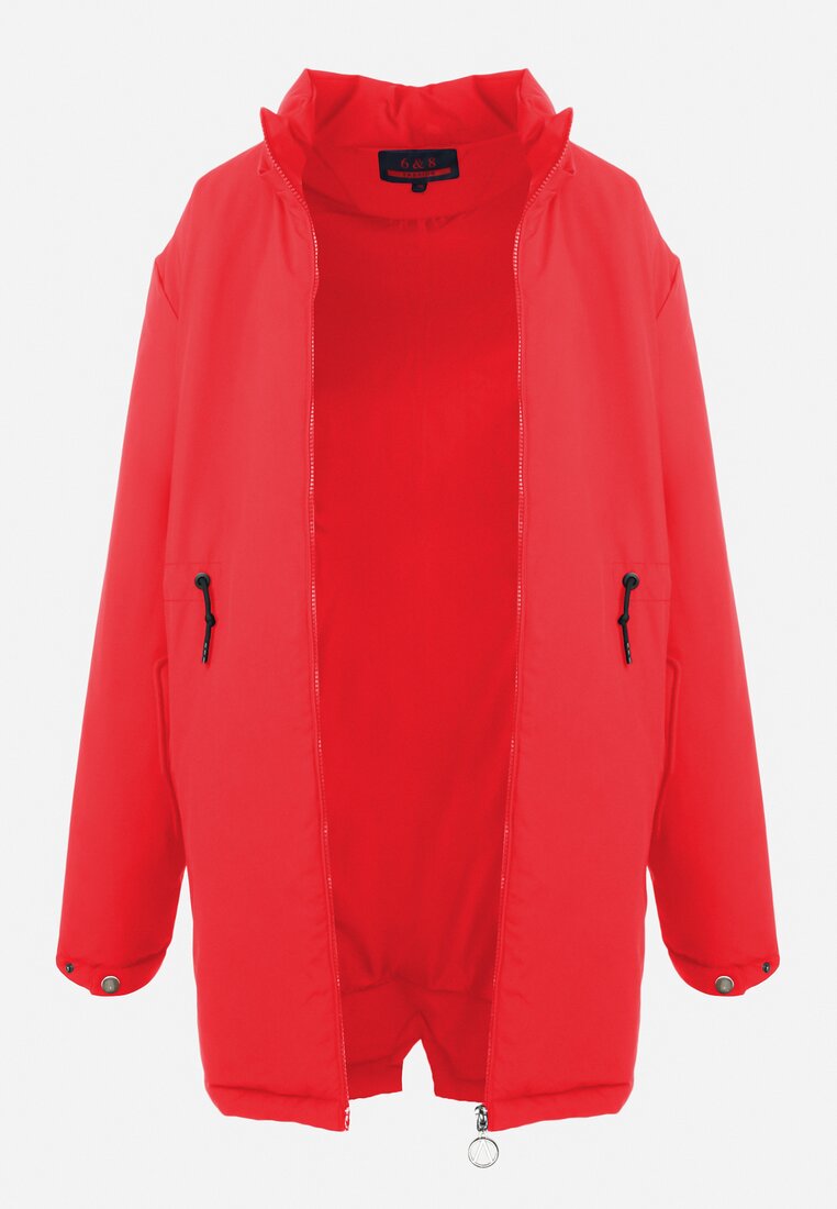 Czerwona Kurtka Parka Hiza