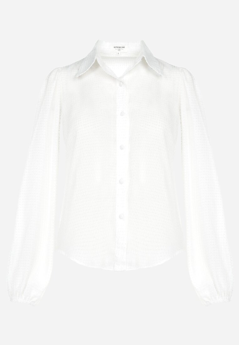 Biała Koszula z Błyszczącą Nitką Kleni