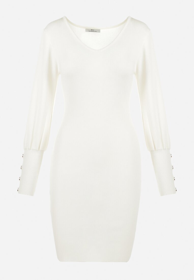 Biała Sukienka Dopasowana Dhamasa