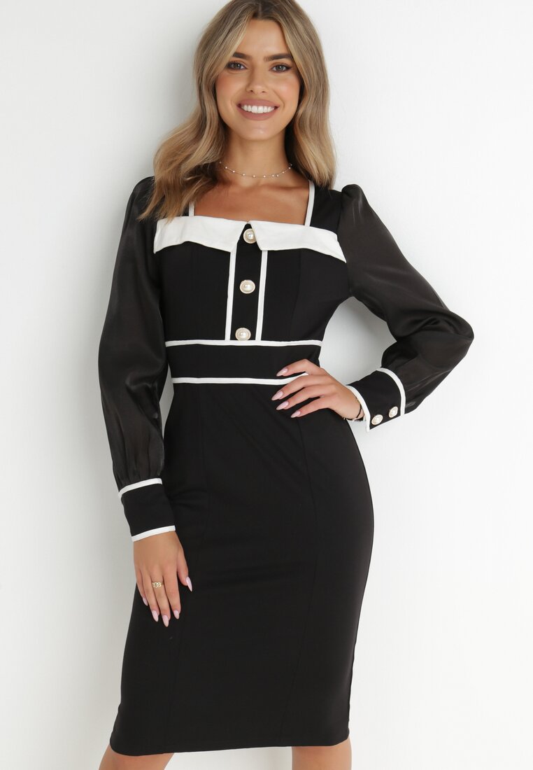 Czarna Sukienka Dopasowana Hulli