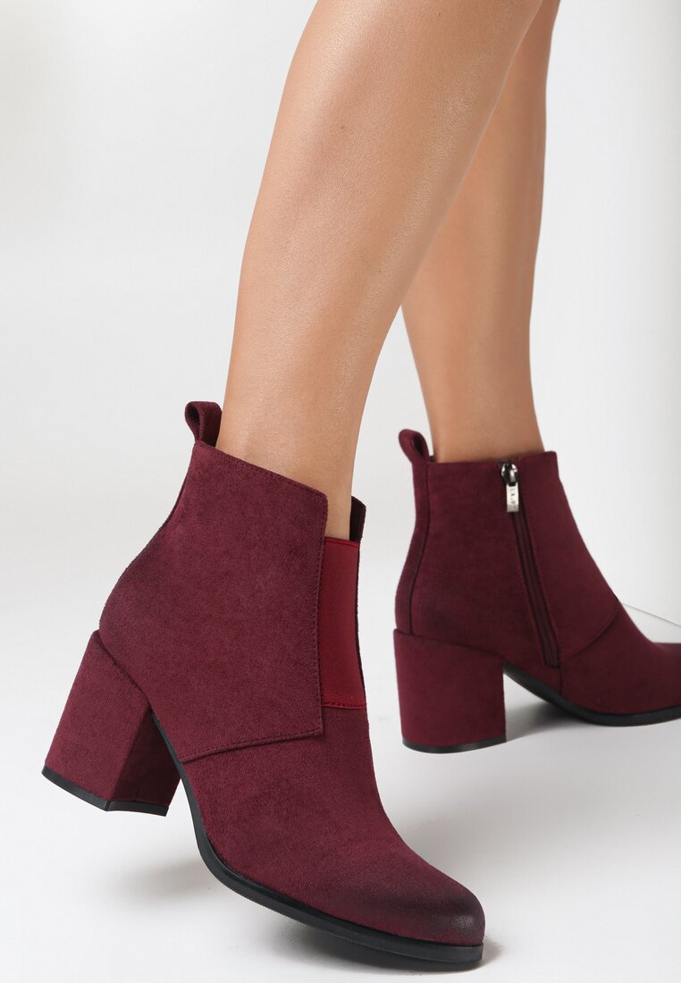 Bordowe Botki na Słupku Illeamoth
