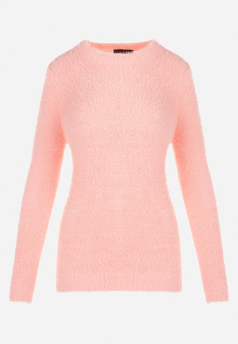 Różowy Sweter Wełniany z Alpaką Ithei
