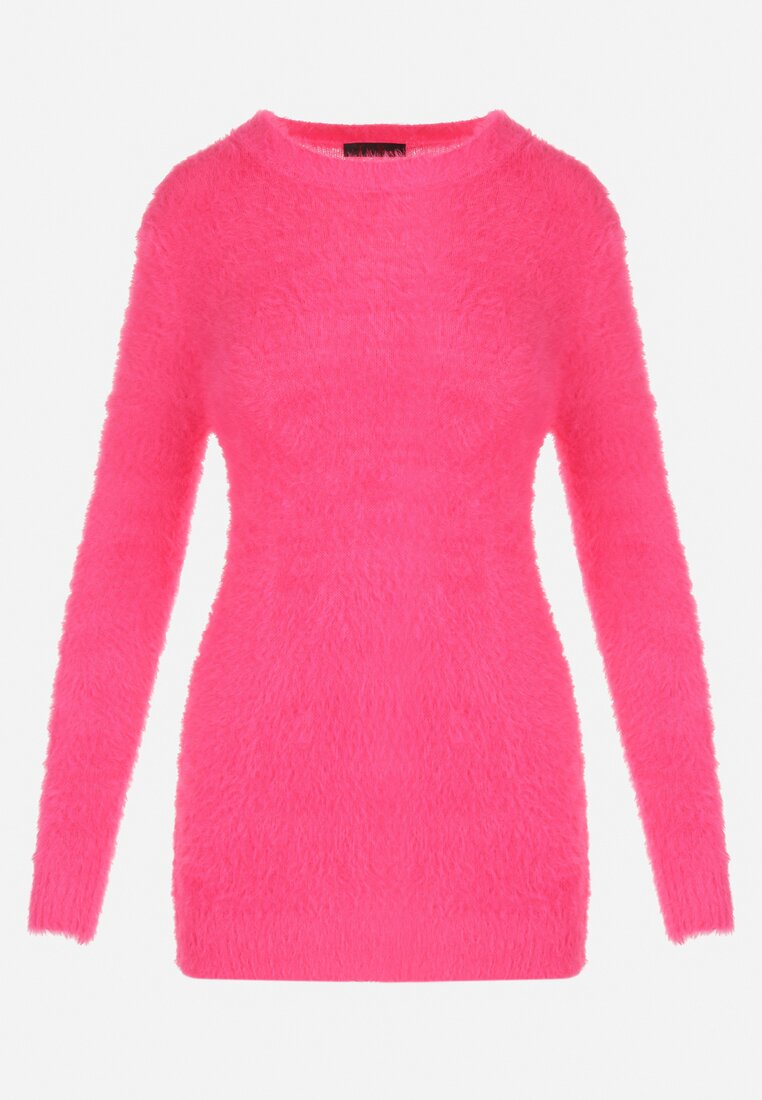 Fuksjowy Sweter Wełniany z Alpaką Ithei