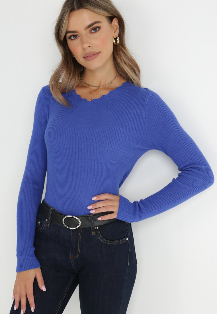 Ciemnoniebieski Sweter Rhodehe