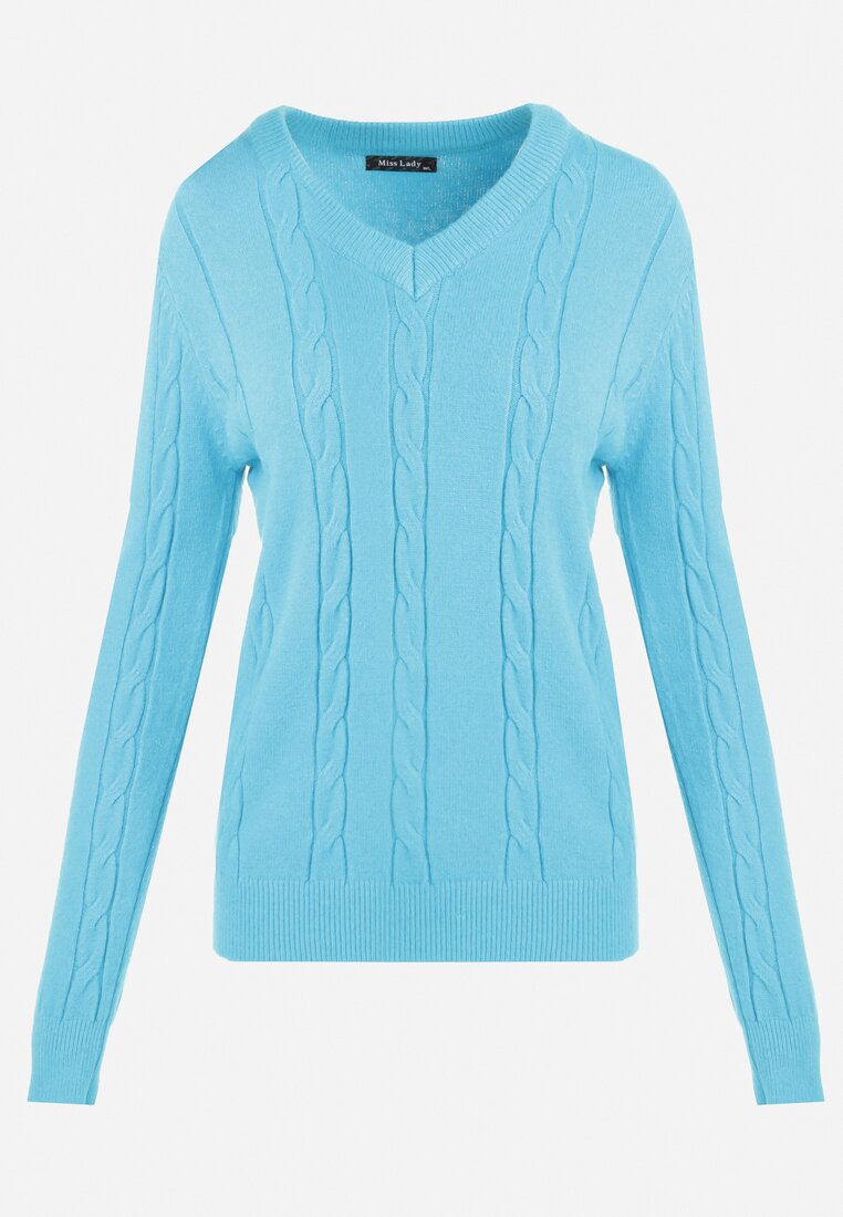 Niebieski Sweter w Warkocze Ipheina
